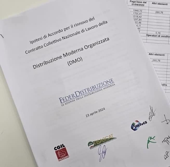 Raggiunta l'intesa per il Rinnovo del Contratto Nazionale di Lavoro nella Distribuzione Moderna Organizzata